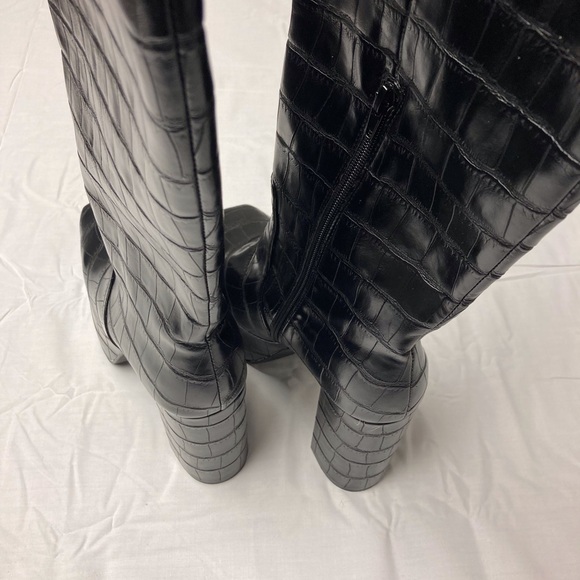 NEW Jeffrey Campbell Platform Boot Croc 8 Black - Picture 9 of 10